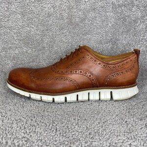 Cole Haan ZeroGrand Wingtip Oxford Dress Shoes British Tan C23741 Men’s US 9.5 M